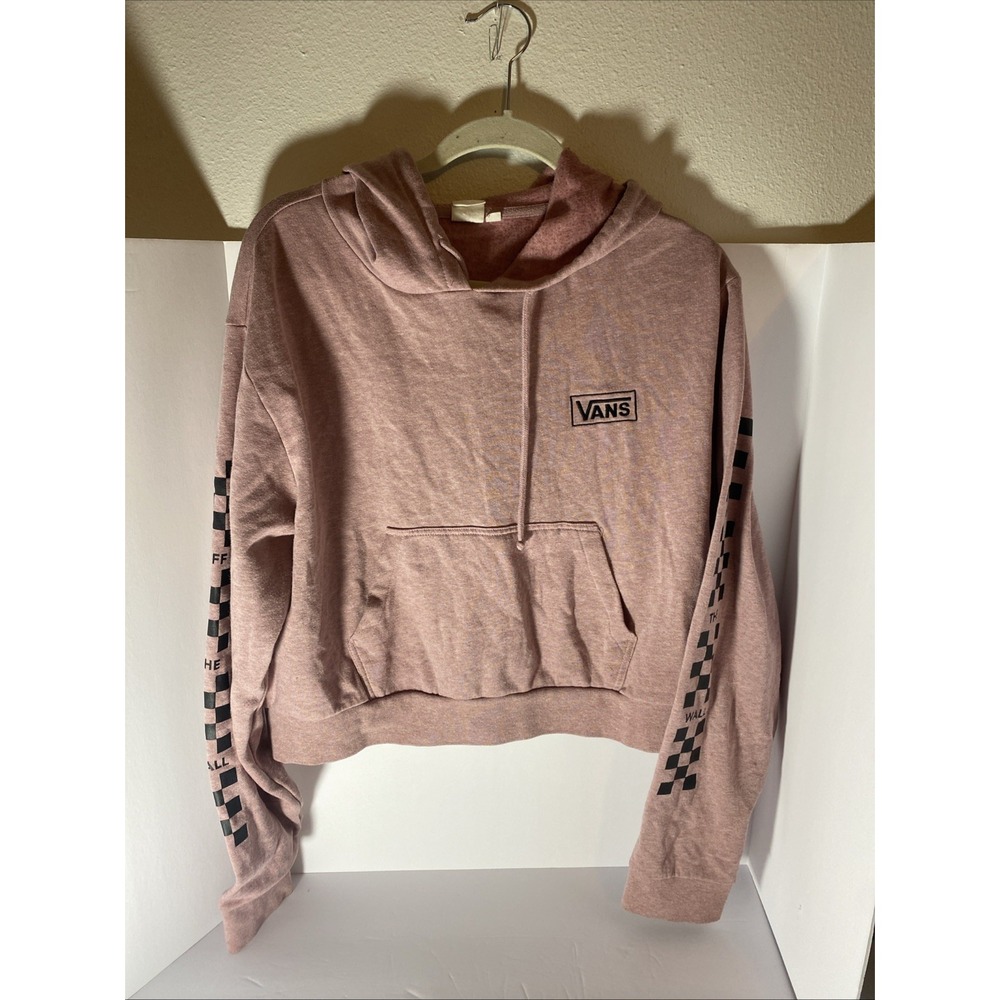 Vans Off The Wall Red Hoodie Large Pullover Sweatshirt Rare Soft Fleece L